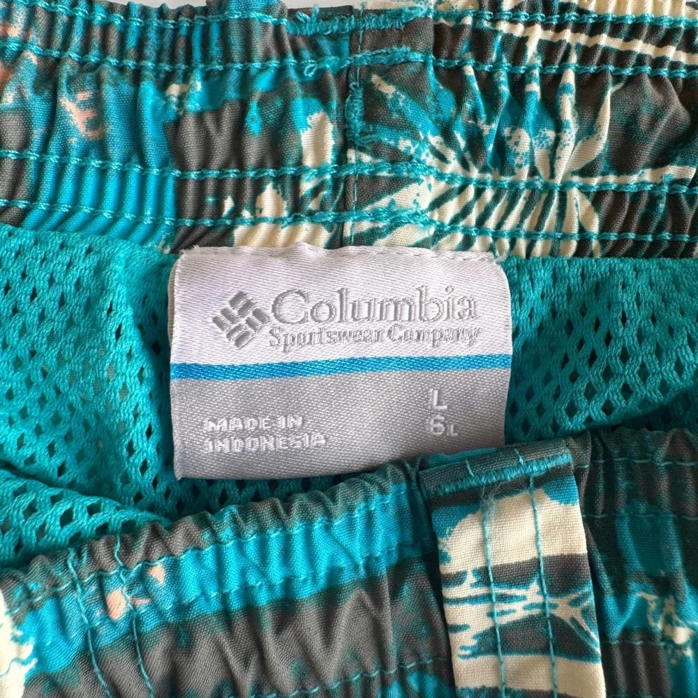 Columbia PFG Performance Fishing Gear Shorts Swim Trunks  L Teal ‎ Flora-bama